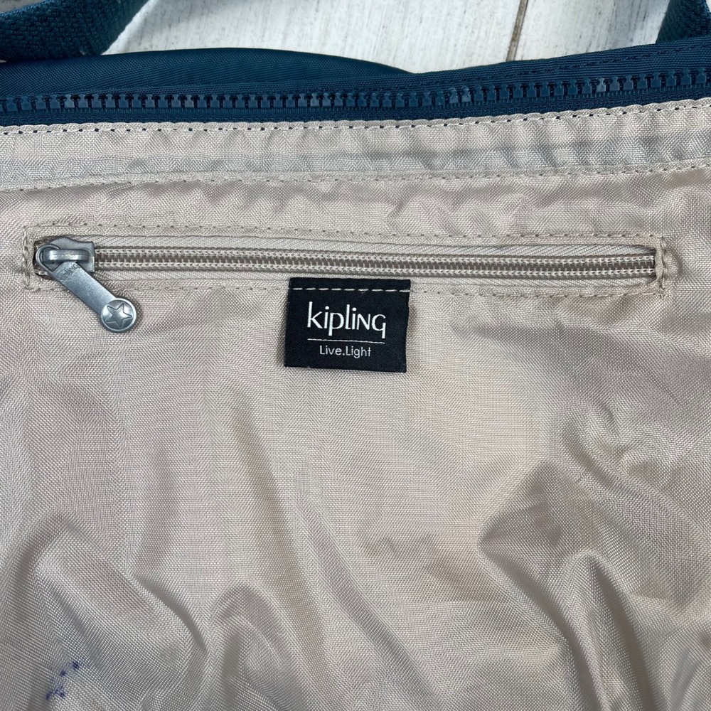 Kipling Crossbody Bag Teal Blue S/M Excellent Nylon Travel Shoulder Bag - Picture 12 of 16